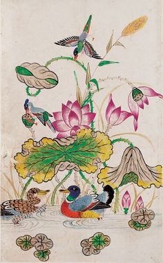 Korean Embroidery, Vietnam Art, Kalamkari Painting, Art Library, Ethnic Fashion, Asian Art, Feng Shui, Rooster, Folk Art