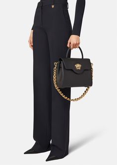 Versace Women's La Medusa Handbag in Black | Versace INT Vuitton Outfit, Versace Bag, Latest Handbags, Versace Handbags, Versace Fashion, Medium Handbags, Handbag For Women, Versace Bags, Trending Handbag