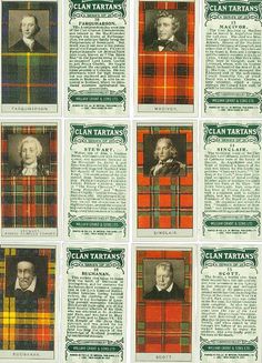 an old newspaper with many pictures of men in tartans and plaid patterns on it