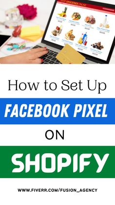 the facebook page on shopify with text overlaying how to set up facebook pixel on shopify