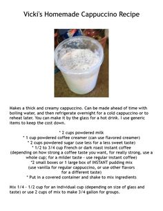 a recipe for making homemade cappuccino