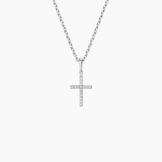 Cross Diamond Pendant - Silver. This meaningful pendant shines with shared prong-set diamonds in the shape of a cross. This design is perfect on its own or in a chic stack (1/15 total carat weight). Necklace Snake, Snake Jewelry, Diamond Necklaces, Gold Disc, Snake Necklace, Diamond Cross Pendants, Pink Girly Things, Diamond Cross, Disc Pendant