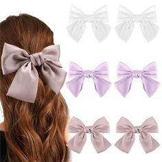 Hot Item Hair Ribbons Bow Cliphair Bow Clips With Hair Ribbons , Easy To Match, You Can Find Any Color To Fit Your Hairstyle And Outfit. A Must-Have Popular Item For Clothing Matching. Smooth Satin Fabricthe Big Hair Bows Are Made Of Satin Silk, The Fabric Is Soft And Stable Bow-Knot Shape, Smooth, Wear It In The Summer Without Feeling Hot. And The Polished Design Makes The Bow Look Textured And Chic. Pop-Open Metal Alloy Clipsthe Closure Of The Clip Is A Pop-Open Design, Which Can Be Opened By Purple Hair Bow, Purple Hair Bows, White Hair Bows, Big Hair Bows, Curling Hair With Wand, Hair Straightening Iron, Feather Hair Clips, Hair Bow Holder