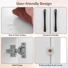 the instructions on how to use an easy - to - clean cabinet door handle