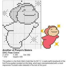 a cross stitch pattern with an image of a cartoon character