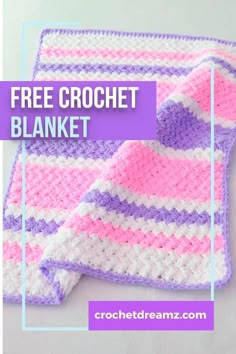 a crocheted blanket with the text free crochet blanket