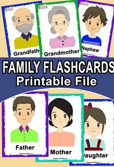 the family flashcards printable file is shown