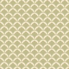 an art deco wallpaper pattern in beige and white with scallops on it