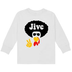 a white t - shirt with the words jive written on it and an image of a