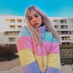 Embrace color this winter with this pastel rainbow striped zip through padded puffer jacket. 【Material: Polyester Nylon 】 【Color: Pastel 】 【One Size】 FREE SHIPPING WORLDWIDE! Parka Coat Women, Japanese Harajuku, Beaded Cardigan, Padded Coat, Parka Coat, Coat Women, Harajuku Fashion, Winter Coats Women, Pastel Rainbow