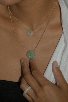 Genuine Hand carved Jadeite Burmese Jade (large 18-20mm) or small (13mm) Grade A- Untreated, the Highest Quality Jade 14K Yellow Solid Gold Mini Curb Chain (16 inch or 18 inch) or Gold Filled Curb Chain (Adjustable 16-18") Available in Green or White Handmade to Order in Hawaii *Add your stone color preference in "custom text box" and we will try our best to accommodate* (NO GUARANTEED) Healing Properties: JADE: Not only does Jade bring wonderful energies into your life and the space around you, Jade Necklace Layering, Natural Jade Stone, Jade Pendant Necklace Gold, Gold Jade Necklace, Jade Necklace Aesthetic, Jade Benefits, Jade Jewelry Design, Jade Accessories, Hawaii Necklace