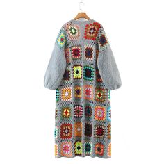 This handmade Kennedy Crochet Cardigan is absolutely gorgeous. Beautiful vibrant colors are carefully arranged on this masterpiece. You can pair this with any outfit for a statement ensemble.Specs: Material: Acrylic/ Polyester ONE SIZE Fits ALL Crochet Long Cardigan, Squared Clothes, Long Cardigan Sweater, Vintage Lanterns, Cardigan Sweater Coat, Long Sweaters Cardigan, Plus Dresses, Crochet Cardigan, Sweater Blouse