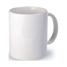 a white coffee mug sitting on top of a table