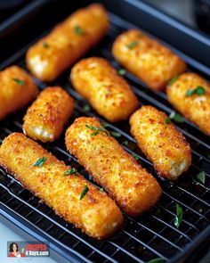 some fried food is cooking on a grill