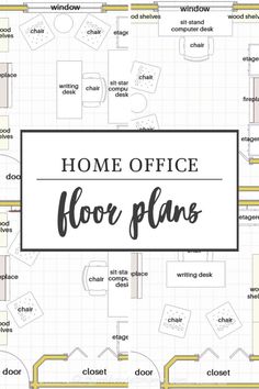 a floor plan with the words home office floor plans in black and white on it