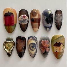 Whimsical Fits, Orchid Nails, Unique Acrylic Nails, Short Nail Designs, Funky Nails