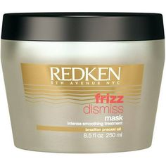 Get the look you want with help from Redken Frizz Dismiss Mask Intense Smoothing Treatment. This product is an intensive rinse-out treatment that provides sensitized, unruly, frizz-prone and coarse hair with the nourishment it needs. It features Brazilian pracaxi oil to increase smoothness and manageability, even during humid weather. The result is sleek, photo-ready locks that might just send your confidence soaring. Pair it with your favorite Redken shampoos, conditioners and other styling pro Redken Frizz Dismiss, Defrizz Hair, Redken Shampoo, Redken Hair Products, Wild Hair, Coarse Hair, Frizzy Hair, Smooth Hair, Hair Care Shampoo