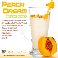 peach dream protein shake recipe with ingredients