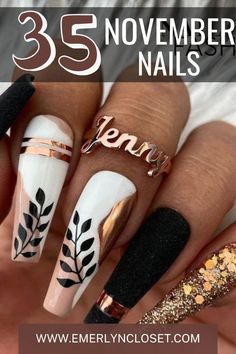 November Fall Nails, November Birthday Nails, November Nails Designs Fall, November Nails Designs, November Nails Ideas, Cute November Nails, November Nail Art, November Nails Colors, November Nails Fall