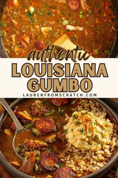 this authentic louisiana gumbo is loaded with sausage and rice