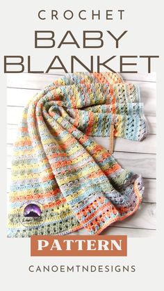 the crochet baby blanket pattern is shown