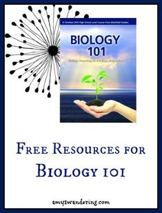 a hand holding a plant with the words, free resources for biology 101 on it