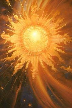 an artistic painting of a star burst in the sky