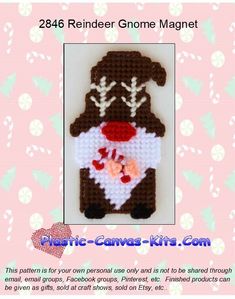 a crochet pattern for a reindeer with a heart on it's chest