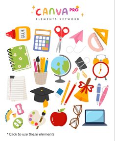 an image of a poster with school supplies