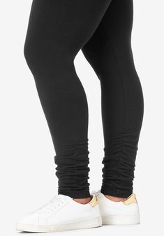 Ruched Leggings, Fast Shop, Woman Within, Swimsuits For All, Black Charcoal, Cotton Spandex, Tunics, Leggings, Elastic