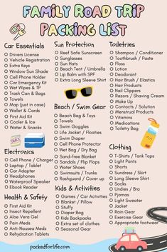 the family road trip packing list