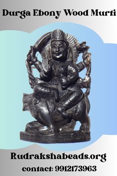 Durga Ebony Wood Murti Durga Statue, Goddess Durga, Durga Goddess, Ebony Wood