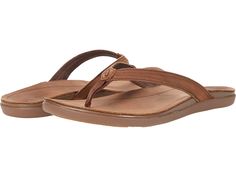 OluKai 'Aukai | Zappos.com Adjustable Slip-on Sandals For Everyday Use, Brown Beach Sandals With Arch Support, Casual Adjustable Sandals For Everyday, Casual Leather Flip Flops For Everyday Use, Brown Sandals With Arch Support For Everyday Use, Comfortable Sandals With Rubber Sole For Everyday Use, Ortholite Insole Slip-on Sandals For Everyday Use, Casual Sandals With Rubber Sole For Everyday Use, Adjustable Flip Flops For Everyday Summer Use