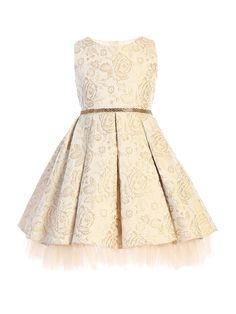 Transform your little one into a true princess with our Sweet Kids Girls Multi-Color Pleated Floral Jacquard Flower Girl Dress, available in sizes 2-16. This enchanting dress is the epitome of elegance and joy, perfect for capturing the happiness and good mood of any special occasion. The exquisite floral Jacquard fabric exudes sophistication and charm, while the adorned waist adds a touch of regal beauty. The dress features pleated detailing, enhancing its graceful silhouette, and comes with an Cute Dresses For Church, Tulle Dress Short, Toddler Clothing, Floral Jacquard, Easter Dress, Formal Style, Girls Fashion Clothes, Pin Board, Girls Clothes