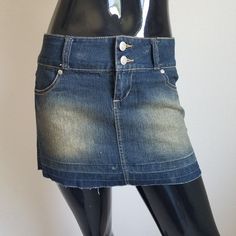 Distressed Denim Mini Skirt By Deb Jeans Never Worn All The Yellowish-Brown Colorings Are Part Of The Design Size 3 Please See Pictures For Measurements. Clothing Measurements Are Taken Laying Flat. Mannequin Measurements Are: Bust: 36 Inches Waist: 25.5 Inches Hips: 36 Inches Height (From Head To Heel): 66 Inches All Measurements Are Approximate. All Reasonable Offers Are Accepted. Thank You For Stopping By! Jean Skirt, Denim Mini, Denim Mini Skirt, Clothing Ideas, Distressed Denim, Mini Skirt, Womens Skirt, Mini Skirts, Color Blue