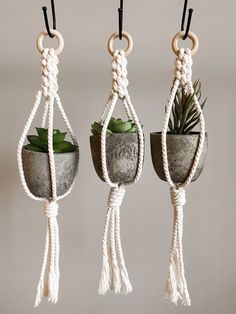 Handmade mini macrame plant hangers. These little cuties are the perfect way to add a boho touch to any small space! Message me if you have any questions prior to purchasing! Measure about 12 inches long!  *Because they are handmade, slight variations may occur *Hook or extra cord to hang NOT included Boho Plant Hanger, Crochet Patterns Free, Boho Keychain, Small Macrame, Macrame Plant Holder, Mini Macrame, Macrame Boho, Macrame Plant Hangers, Plant Hangers