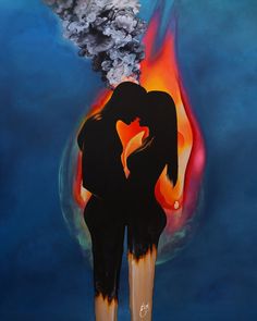 Sue Tsai, Soulmates Art, Twin Flame Art, Flame Art, Romantic Art, Art Inspiration Painting, Love Painting, Diy Art Painting