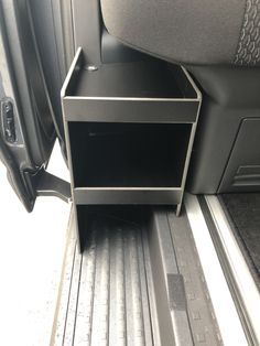 the inside of a vehicle with its door open