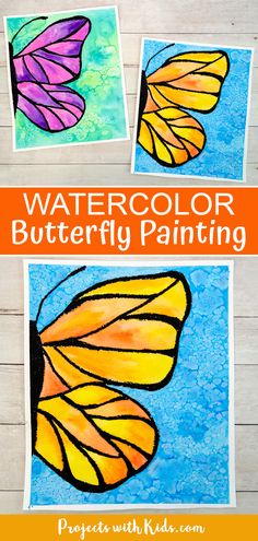 watercolor butterfly paintings with text overlay