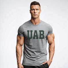 This classic UAB t-shirt is one of Arnold Schwarzenegger's favorite gym tee's during the Golden Era of Bodybuilding. • 90% cotton, 10% polyester • 4.5 oz • Pre-shrunk Sporty Moisture-wicking Muscle Tee For Training, Go-dry Crew Neck Muscle Tee For Training, Moisture-wicking Crew Neck Muscle Tee For Training, Black Moisture-wicking Muscle Tee For Gym, Functional Moisture-wicking Muscle Tee For Gym, Retro Gym, Muscle Beach, Gym Tees, Pumping Iron