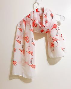 White Silk Shawl Scarf For Summer, Printed Beach Scarves For Summer, Printed Summer Beach Scarves, Summer Beach Printed Scarves, Pink Silk Scarf For Summer Beach, Beach Patterned Printed Scarves, Patterned Printed Beach Scarves, Patterned Printed Scarves For The Beach, White Spring Scarves For Vacation