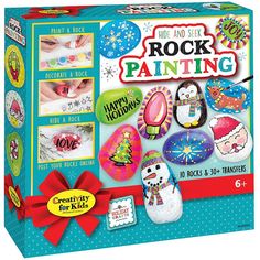 the rock painting kit is in its box