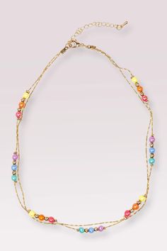 A unique pairing of dainty gold chains with pearly rainbow & metallic beads makes our Boutique Golden Rainbow Necklace as elegant as it is fun. Pair it with the Boutique Golden Rainbow necklace to complete the look, here! Packaging Jewelry, Rainbow Magic, Rainbow Necklace, Play Shop, Boutique Collection, Stationery Craft, Glitter Hearts, Journal Stationery, The Boutique