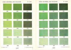 the color chart for different shades of green