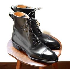 black-leather-boots-men-ankle-boots Ankle Boots For Men, Dress Leather Boots, Fringe Shoes, Cap Toe Boots, Western Boots For Men, Mens Dress Boots, Brogue Boots, Spring Boots, High Ankle Boots