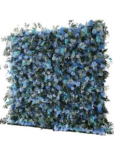 a blue flowered wall is shown against a white background