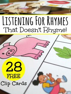 an image of listening for rhymes that doesn't rhyme printables