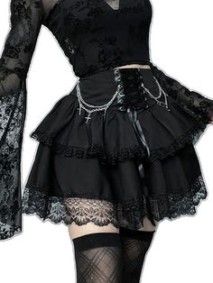 Fitted Emo Skirt For Party, Emo Skirt For Cosplay, Emo Style Fitted Mini Skirt For Party, Emo Style Skirt For Halloween Party, Gothic Mini Skirt With Ruffles For Spring, Spring Gothic Mini Skirt With Ruffles, Spring Fairy Grunge Skirt, Emo Mini Skirt For Costume Party, Gothic Ruffled Mini Skirt For Alternative Fashion