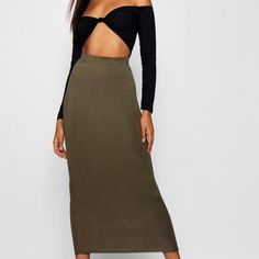 Olive Midi Length Skirt, Stretchy, Size Small Casual Fitted Maxi Skirt For Date Night, Stretch Solid Color Skirt For Date Night, Casual Long Skirt For Date Night, Casual Pencil Skirt Bottoms For Date Night, Casual Pencil Skirt For Date Night, Midi Length Skirts, Women Skirts Midi, Midi Length, Midi Skirt