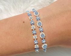 280K Likes on Instagram, Pearl Blue Beaded Flower Bracelet - Etsy Blue Beaded Pearl Bracelet, Handmade Blue Flower Beaded Bracelets, Blue Flower-shaped Jewelry With Beaded Chain, Blue Flower-shaped Beaded Necklaces With Colorful Beads, Casual Blue Flower-shaped Beaded Bracelets, Flower Bracelet, Jewelry Crafts, Beaded Bracelets, Flowers